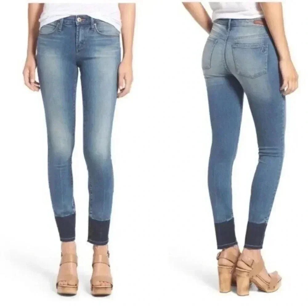 Articles of Society Sarah Palm Release Raw Hem Skinny Jeans 26